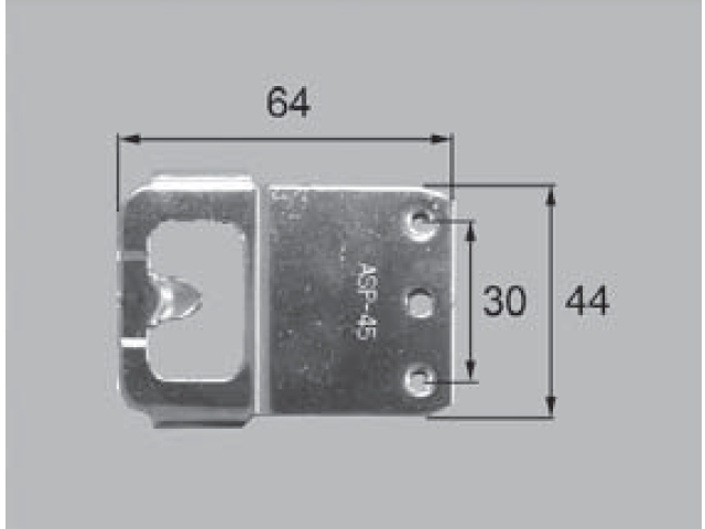 トステム シンフォニー用 クレセント受け ASP45A 全長64ミリ （メール便可）