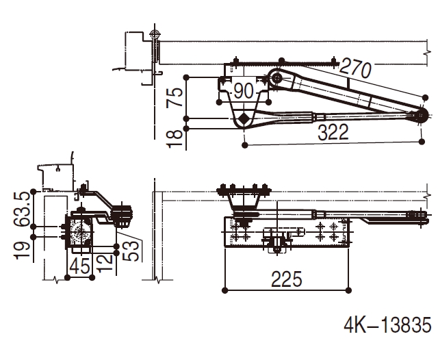 YKK玄関ドア用ドアクローザ4K13835
