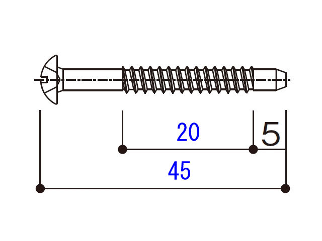小トラスタッピングねじ 4×45 BM4045N 【ネコポス可】