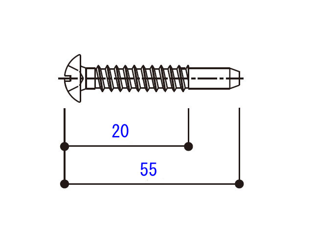小トラスタッピングねじ 4×55 BM4055G