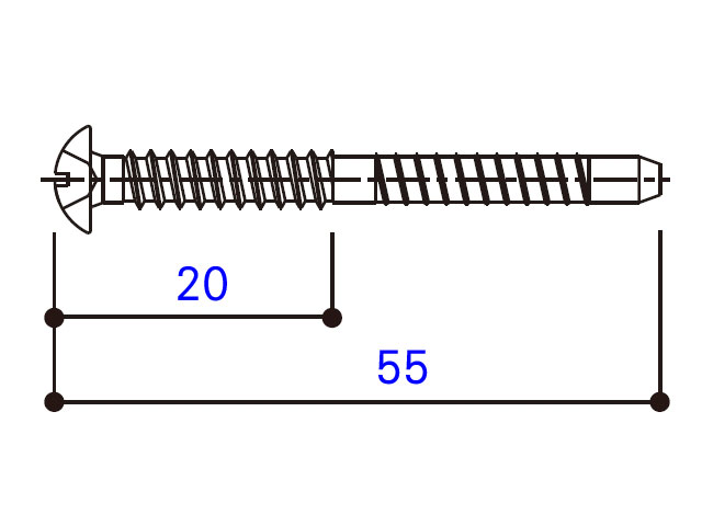 小トラスタッピングねじ 4×55 BM4055W