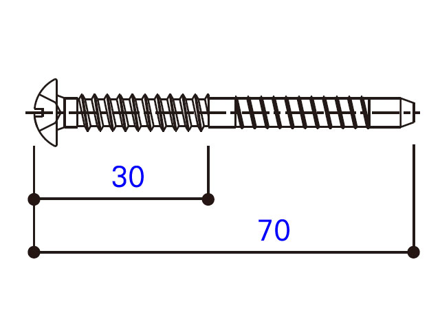 小トラスタッピングねじ 4×70 BM4070W 【ネコポス可】