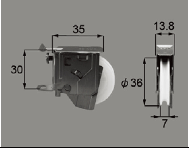 新日軽ビル用サッシ戸車LC228 (SVW190S01)