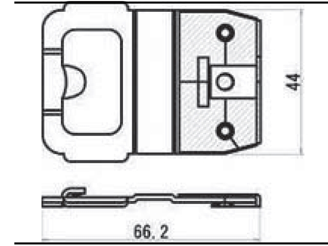 トステム サーマル2用 クレセント受け AMP588 全長66.2ミリ