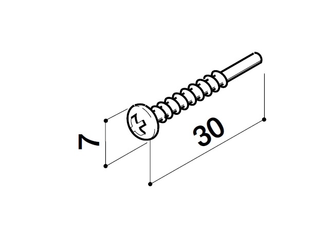 なべタッピングねじ 4×30ガイド付き YDFS180