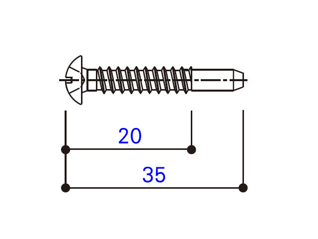 小トラスタッピングねじ 4×35 BM4035G