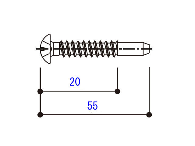 小トラスタッピングねじ 4×55 BM4055G