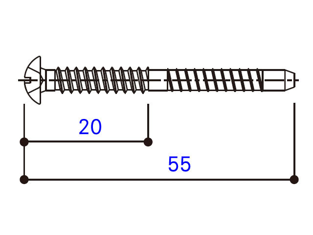 小トラスタッピングねじ 4×55 BM4055W