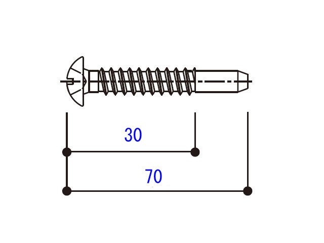 小トラスタッピングねじ 4×70 BM4070G