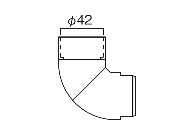 YKKΦ42雨樋自在エルボK36245
