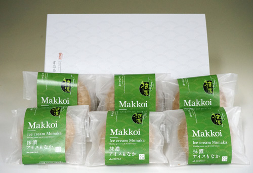 抹濃（抹茶）もなかアイス（小豆入り）