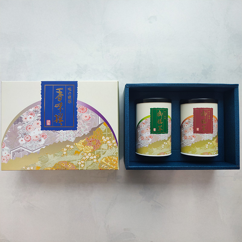 N-25 宇治の誉(玉露) 80g紙缶入り/京の香り(煎茶) 80g紙缶入り