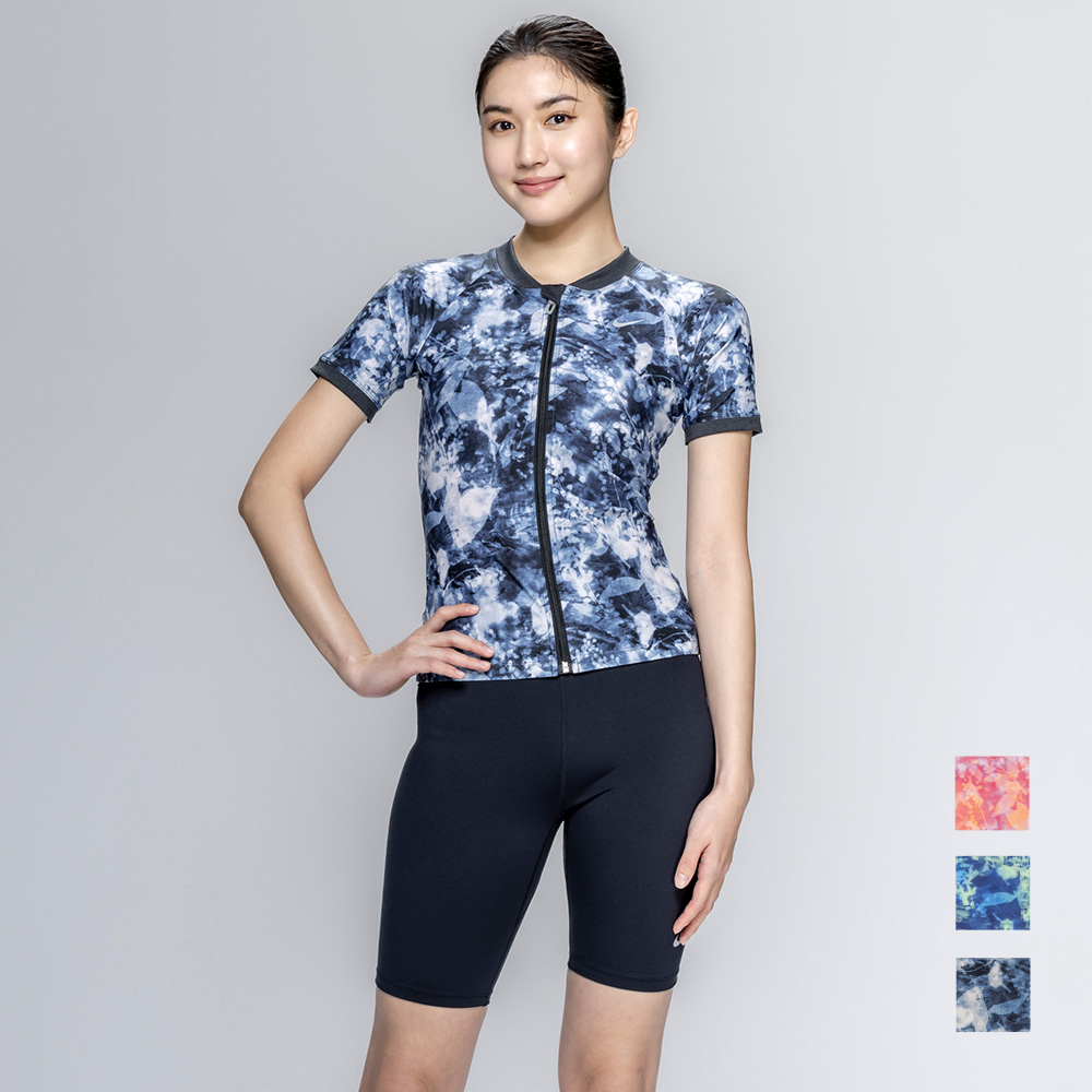 【NIKE SWIM公式】【2026FA】ナイキ FA26 シーズンプリント 半袖ジップセパレーツ（フローズンフラワー） 2993175