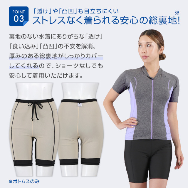 キャップ付き高機能袖付セパレートフィットネス水着1210147