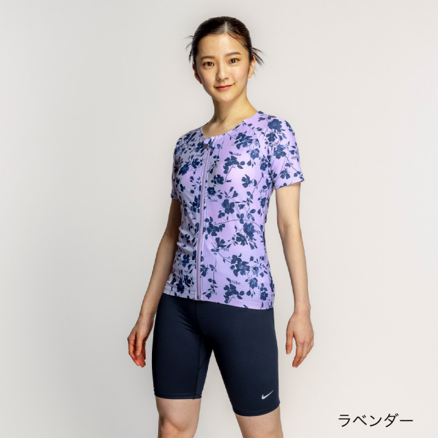 NIKE SWIM公式】ナイキ FA25 総柄ジップ付き半袖セパレーツ 2993149
