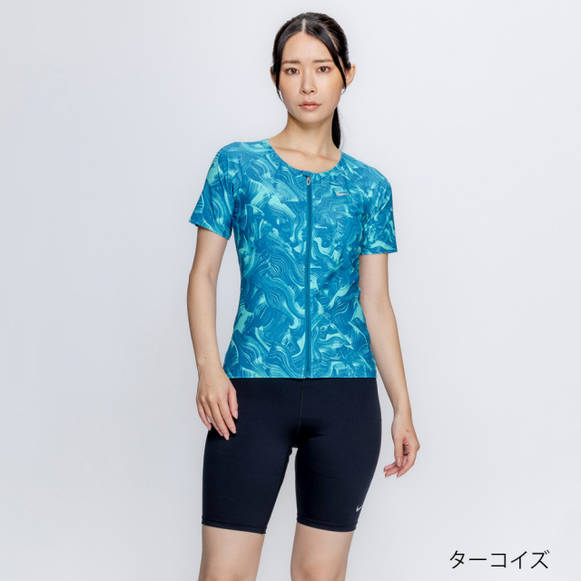 NIKE SWIM公式】【2026SS】ナイキ SS26 半袖ジップ付きプリント