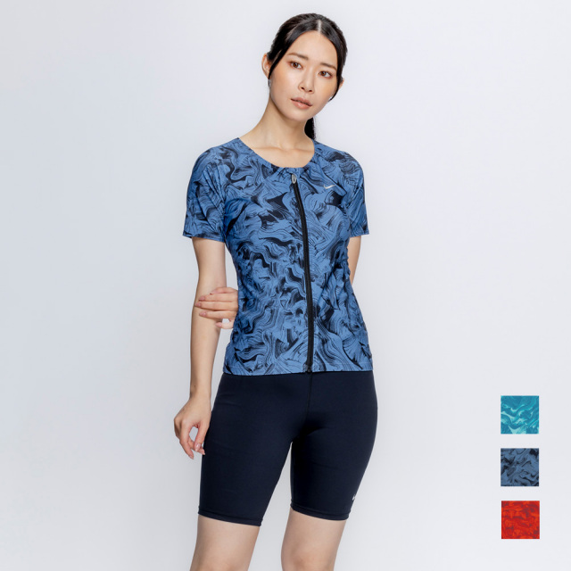 【NIKE SWIM公式】【2026SS】ナイキ SS26 半袖ジップ付きプリントセパレーツ（ブラシ） 2993158