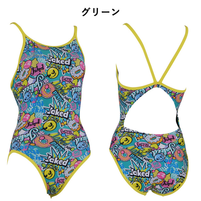 Jakedレディース練習用トレーニング水着820572カラー09ブラック