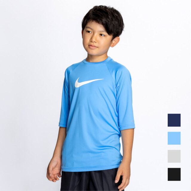 　【NIKE SWIM公式】ナイキ ボーイズソリッド半袖ハイドロガード  NESSD828