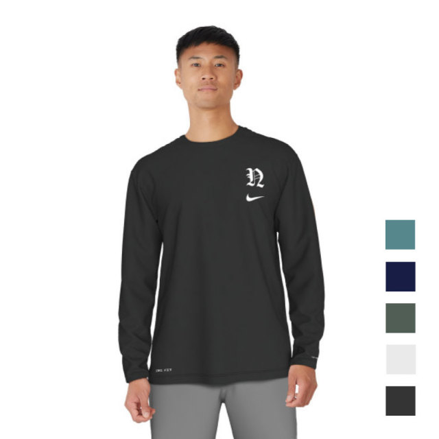 【NIKE SWIM公式】ナイキ クラシックN長袖ハイドロガード nessf474  フィットネス 男性 メンズ UPF40+ M L XL スイミング UV ラッシュガード 水着 フットマーク
