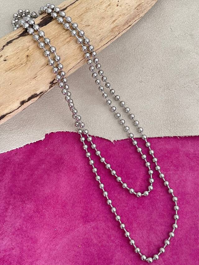 Ball chain long necklace