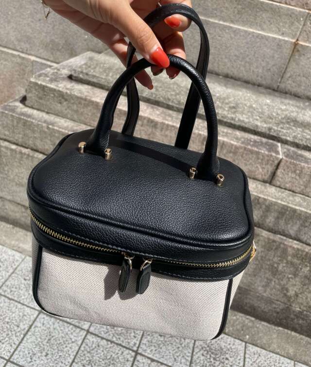 2way canvas vanity bag(2color)