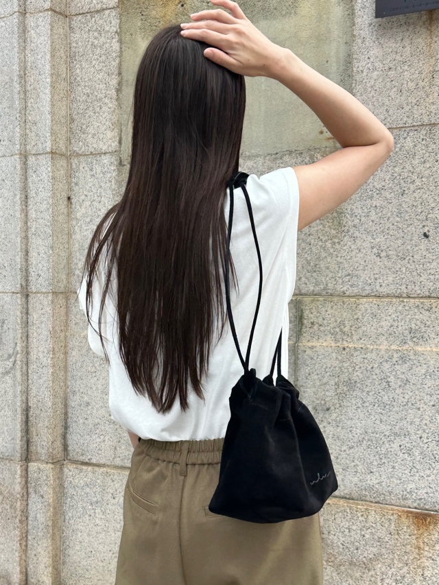 Drawstring leather shoulder bag（5color）