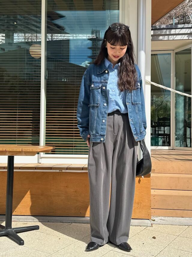 パンツ・ボトムスその他 IONSEOUL Striped two-tuck slacks Stripe tuck slacks pants (2color)