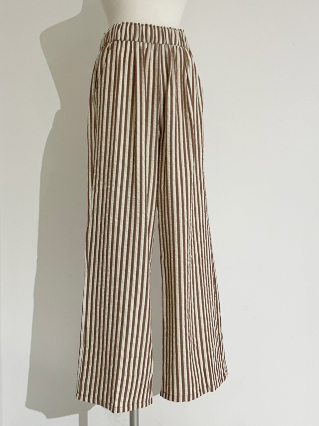 Sheer sucker stripe easy pants