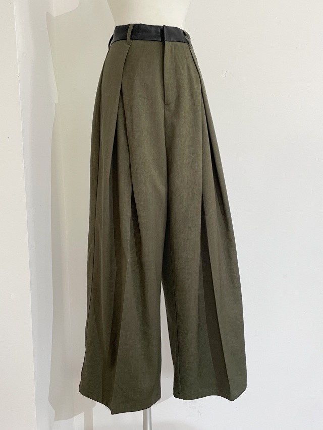 everyone two tuck wide twill trouser