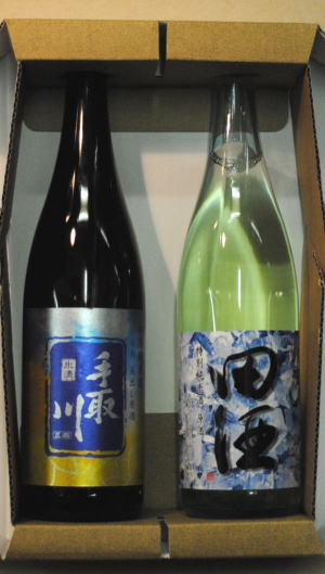 お鍋と共に氷をグラスに・・グビグビといっちゃいますか　青森・特別純米原酒田酒＆石川・手取川特別純米原酒　720ml2本ギフトセット