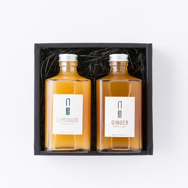 YATAGINGER＆YATALEMONADE／クラフトジンジャー&クラフトレモネード375ml角瓶2本[ギフトボックス]