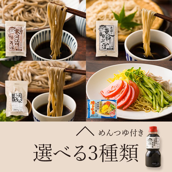 麺工房ゑり善／選べる生麺3種セット(めんつゆ付)
