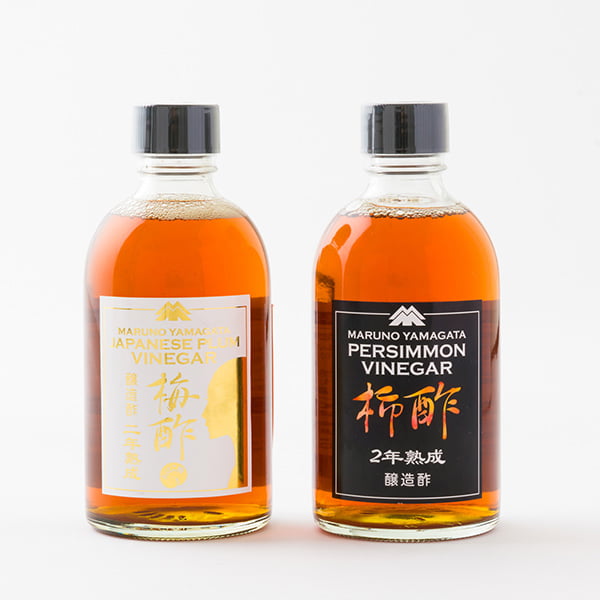 2年熟成原酢セット 柿酢・おばこ梅酢(300ml×2本)