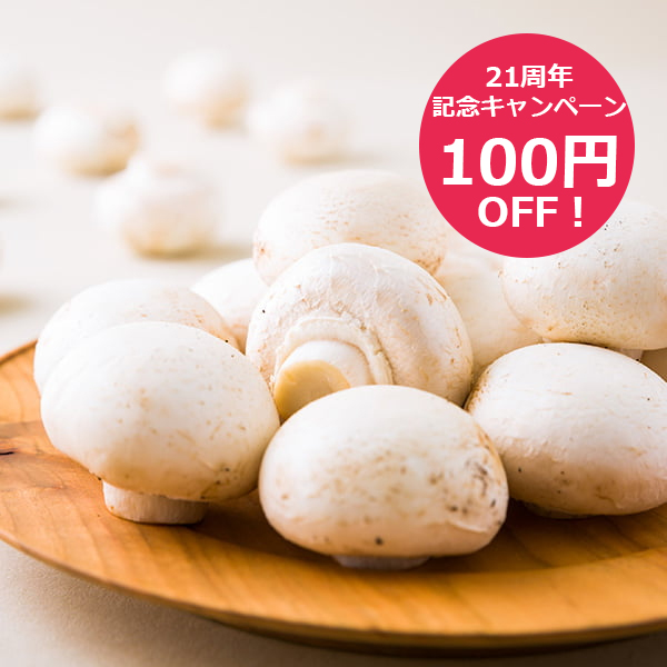 【21周年記念キャンペーン100円OFF】舟形マッシュルームバラ詰約1kg ホワイト