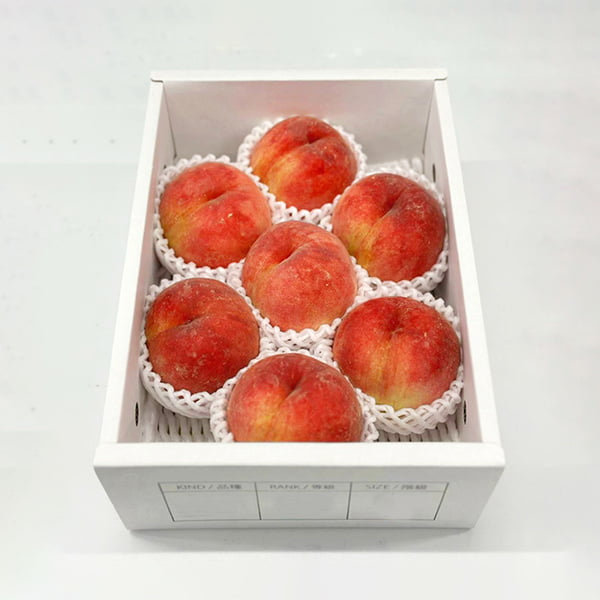 数量限定】山形の白桃硬おもい2kg（4〜7玉入り）【硬い桃】