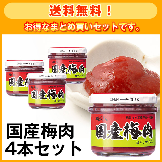 【送料無料】国産梅肉4本セット