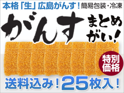 油で揚げて食べられる「生がんす」 25枚入り(簡易包装) (送料込) 冷凍