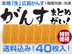 油で揚げて食べられる「生がんす」 40枚入り(簡易包装) (送料込) 冷凍