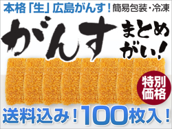 油で揚げて食べられる「生がんす」 100枚入り(簡易包装) (送料込) 冷凍