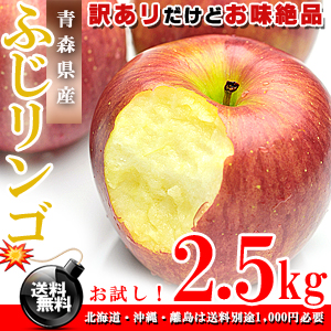 青森県産 ふじりんご お徳用 2.5kg