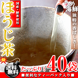 独特の香ばしさ♪国産 焙煎 ほうじ茶 ティーバッグ 40袋（20袋×2個）【送料無料】【日本茶】【健康茶】※代金引換不可