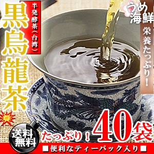 スッキリした飲みやすさ♪熟成 黒烏龍茶 ティーバッグ 40袋（20袋×2個）【送料無料】【黒ウーロン茶】【健康茶】※代金引換不可