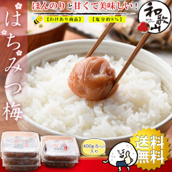 梅干し はちみつ 訳あり はちみつ梅干し 2kgセット（400g×5個） 塩分8％ つぶれ梅 うめぼし 国産 梅干 紀州南高梅 はちみつ漬け 熱中症対策 誕生日 プチギフト