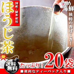 独特の香ばしさ♪国産 焙煎 ほうじ茶 ティーバッグ 20袋【送料無料】【日本茶】【健康茶】※代金引換不可