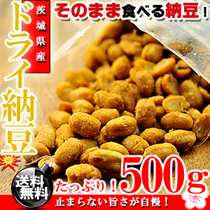 【送料無料】 茨城県産 無添加 ドライ納豆 500g うす塩味 国産 乾燥納豆 納豆 お菓子 おやつ おつまみ なっとう 納豆ドライフルーツ ナットウキナーゼ