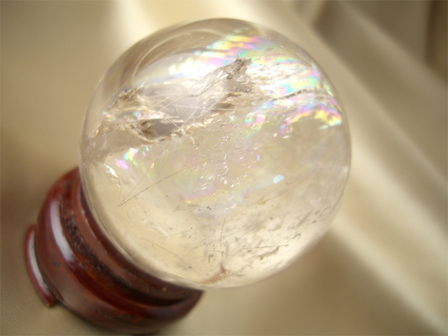 天然ルチル水晶玉 No.019