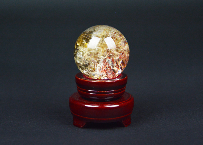 水晶！天然水晶玉 ガーデンクォーツ 台座付 No.G002 【水晶】【クリスタル】【風水】【インテリア】【ガーデンクォーツ】【パワーストーン】