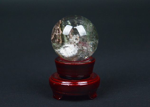 水晶！天然水晶玉 ガーデンクォーツ 台座付 No.G006 【水晶】【クリスタル】【風水】【インテリア】【ガーデンクォーツ】【パワーストーン】