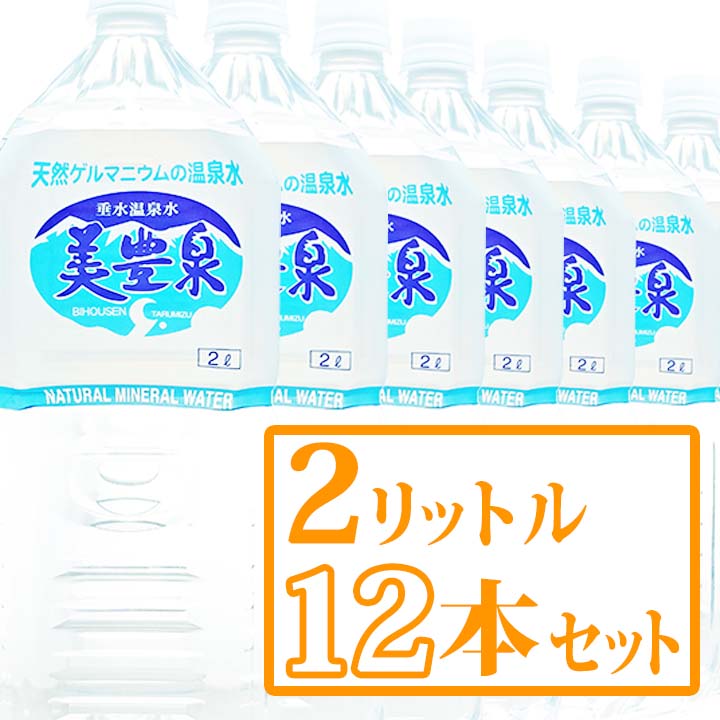 天然ゲルマニウム 温泉水 美豊泉 2L(12本セット) 超軟水 岩盤浴 水分補給 水 おすすめ 梅研本舗【送料無料対象外】地域別料金 他商品との合わせ買い不可 代引き不可